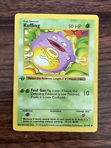1st Edition Shadowless Koffing 51/102 Base Set Vintage Pokemon Card