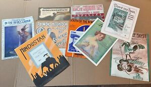 Lot of 9 Early 1900s - 1940s Vintage Sheet Music Great Condition
