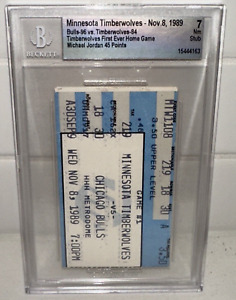 11/8/89 Bulls Jordan Timberwolves First Home Game Metrodome Ticket Stub Beckett