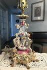 New ListingMeissen Style Porcelain Lamp Hand Painted Gold Trim Swords Marking SOLD AS IS