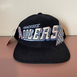 VINTAGE Tennessee Oilers Hat Cap SnapBack Black Grid Sports Specialties Titans