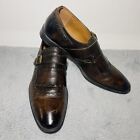 Men's Robert Wayne Brown Leather Monk Strap CALLAN Dress Shoes ~ US Size 13D