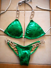 Ravish Sands Posing Competition Crystal Bikini Hologram Emerald Green