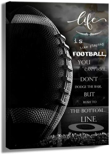 Motivational Football Wall Art Pictures Decor Inspirational Sports Canvas Poster