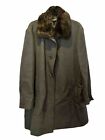 Brioni Trench Coat XL Leather, Rabbit Fur, Wool, Rayon