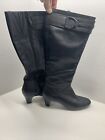 Cole Haan NikeAir Black Leather Round Toe Knee High Boots Janet Size 9B P Hills