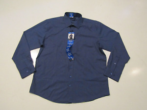 NAUTICA Blue Button Up Collared Performance Dress Shirt Size Large NWT Mens
