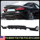 For BMW F32 F33 F36 M Sport 2014-2020 Gloss Black Dual Exhaust Rear Diffuser Lip