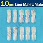 10pc Luer Lock Male to Male Fitting Connector Double Dual Adapter Joiner Syringe