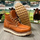 MENS WORK BOOTS MOC TOE BEEFMASTER DUAL SOLE OIL RESISTANT FULL GRAIN LEATHER