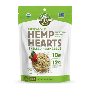 Organic Hemp Hearts, 12oz; 10g Plant Based Protein and 12g Omega 3 & 6 per Srv |