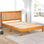 Twin/Full/Queen Size Wood Platform Bed Frame Solid Wood Foundation w/Headboard