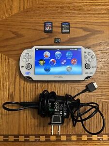Sony PlayStation Vita PCH-1001 White Console - Charger, 8GB Card + 2 Games