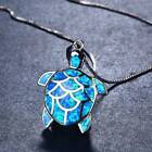 New Opal Cute Turtle Necklace Pendant Silver Chain Jewelry Sweater Chain Gift