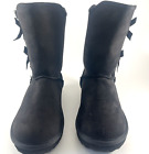 Winter Snow Boots for Women Mid Calf Warm Fur Lined Boots Slip Size. 8 Black