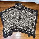 200 Ralph Lauren Wool Cowlneck Poncho sweater LRL S/M Ethnic Intarsia