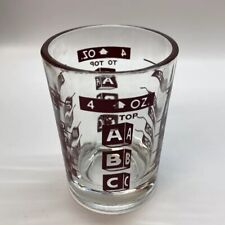 Libbey Glass 4 oz Shot Measuring ABC Letters Building Blocks Red Clear Bartender