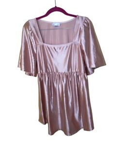 Jupite ln maternity dusty pink babydoll coquette short sleeve top size XL