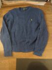 Polo Ralph Lauren Sweater Blue Midweight Mens Large Cotton Tight Knit