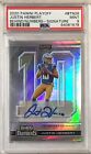 2020 Panini Playoff Justin Herbert Auto #10/10 JERSEY # Behind the Numbers PSA 9