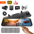 WOLFBOX 4K Mirror Dash Cam Front and Rear Hardwire Kit,Polarizing Lens & SD Card