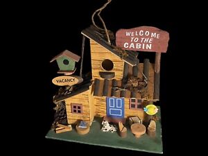 New ListingHandmade Cabin Birdhouse Rustic, Detailed,  Whimsical 10 in x 7 in x 9.75 in