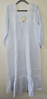 The 1 for U Sz Lg Blue Long Cotton Victorian Nightgown Pintucks Pockets Eyelet