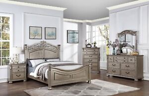 Bedroom Furniture Unique HB FB Cal King Size Bed 2x Nightstands 3pc Set Wooden