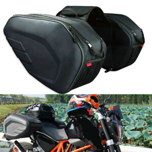 US Dual Motorcycle Saddle Bag 36-58L Waterproof Helmet Bag Luggage Side Pocket (For: Indian Roadmaster)