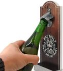 Rustic Wall Mounted Vintage Wooden Bottle Opener with Cap  Ideal for Beer Lovers