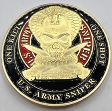 * RARE US ARMY SNIPER COIN ONE SHOT AND ONE KILL ARMY PROUD NEW-CHALLENGE COIN