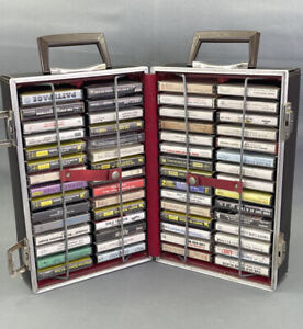 Vtg Cassette Collection Lot of 60 With 2 Sided Case Mixed Genre Country Gospel