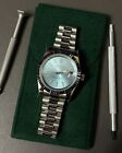 Seiko Mod DateJust: Stainless Steel Ice Blue Dial Stick Markers w/ Presidential