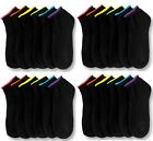 12 Pairs Lot Womens Ankle Spandex Low Cut Socks BLACK Colors #70023A Size 6-8