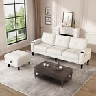 Beige Sofa Couch for Living Room Convertible Sectional Sofa Couches with Storage
