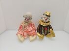 Vintage Antique Musical Clowns Shelf Sitters Porcelain Heads Hands