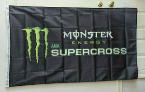 Monster Energy Supercross Logo Flag Banner 3x5 ft Mancave Garage Flag MX/SX