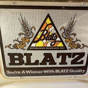 Vintage Blatz You're A Winner Golden Lighted Beer Sign Milwaukee Breweriana