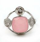 Natural Rose Quartz 925 Solid Sterling Silver Ring Sz 9 NW5-6