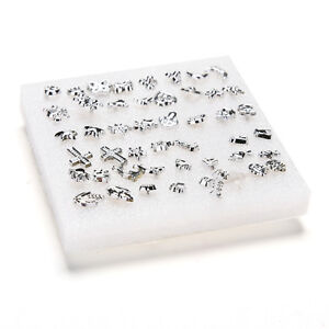 Fashion Wholesale lots 48 Pcs Mix Styles Silver Plated Ear Stud Earring-qe