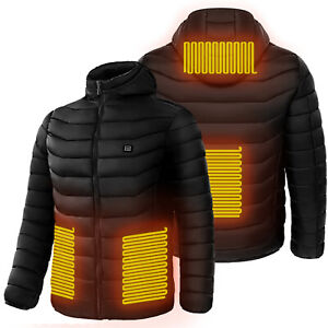 Men's Stylish Heated Winter Puffer Jacket Multi Size and Color *No Battery*