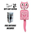 PINK SATIN KIT CAT CLOCK 15.5