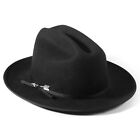 Open Road Hat Fedora Hat Pure Wool Felt Hat Vintage 7 1/4-7 3/8 Open-black