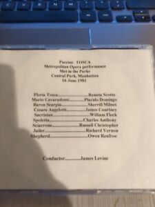 Live Opera Recording CD -1404 Tosca 1981 Scotto Domingo Milnes Courtney Fleck