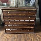 EARLY 20TH CENTURY GENERAL STORE APOTHECARY LABEL CABINET Druggist Pharmacist