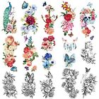 15 Sheets Large Sexy Waterproof Temporary Tattoos For Men Women Flowers (19X9