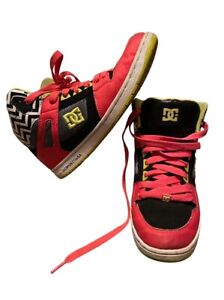 New DC Shoes Mens Hi Top Athletic sneaker skate shoes black red casual size 9