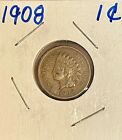 1908 Indian Head Cent U.S. Penny #1