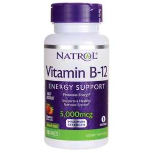 Natrol Vitamin B-12 Fast Dissolve - Strawberry 5,000 mcg 100 Tabs