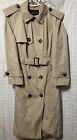 London Fog Lined Double Breasted Belted Tan Trench Coat Size Petite Large